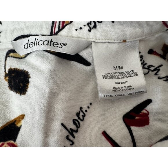 Delicates Designer Shoe Flannel M Pajama Set Red Leopard Nova Check Mobwife - Picture 8 of 16